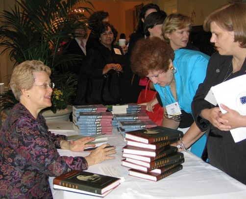 Swanee at a book signing.