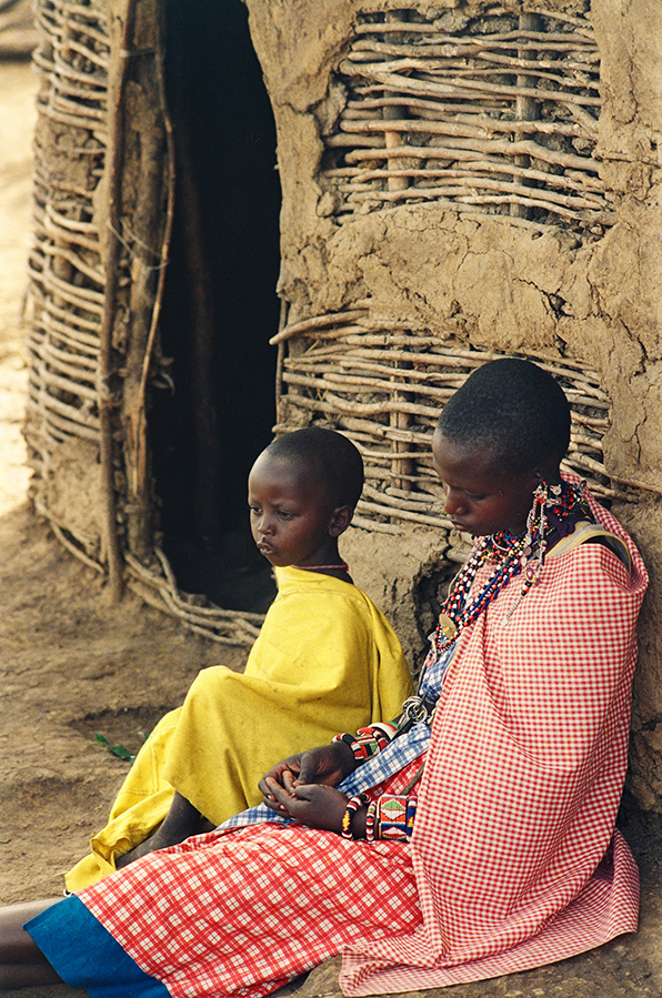Mother and child sitting together, Kenya