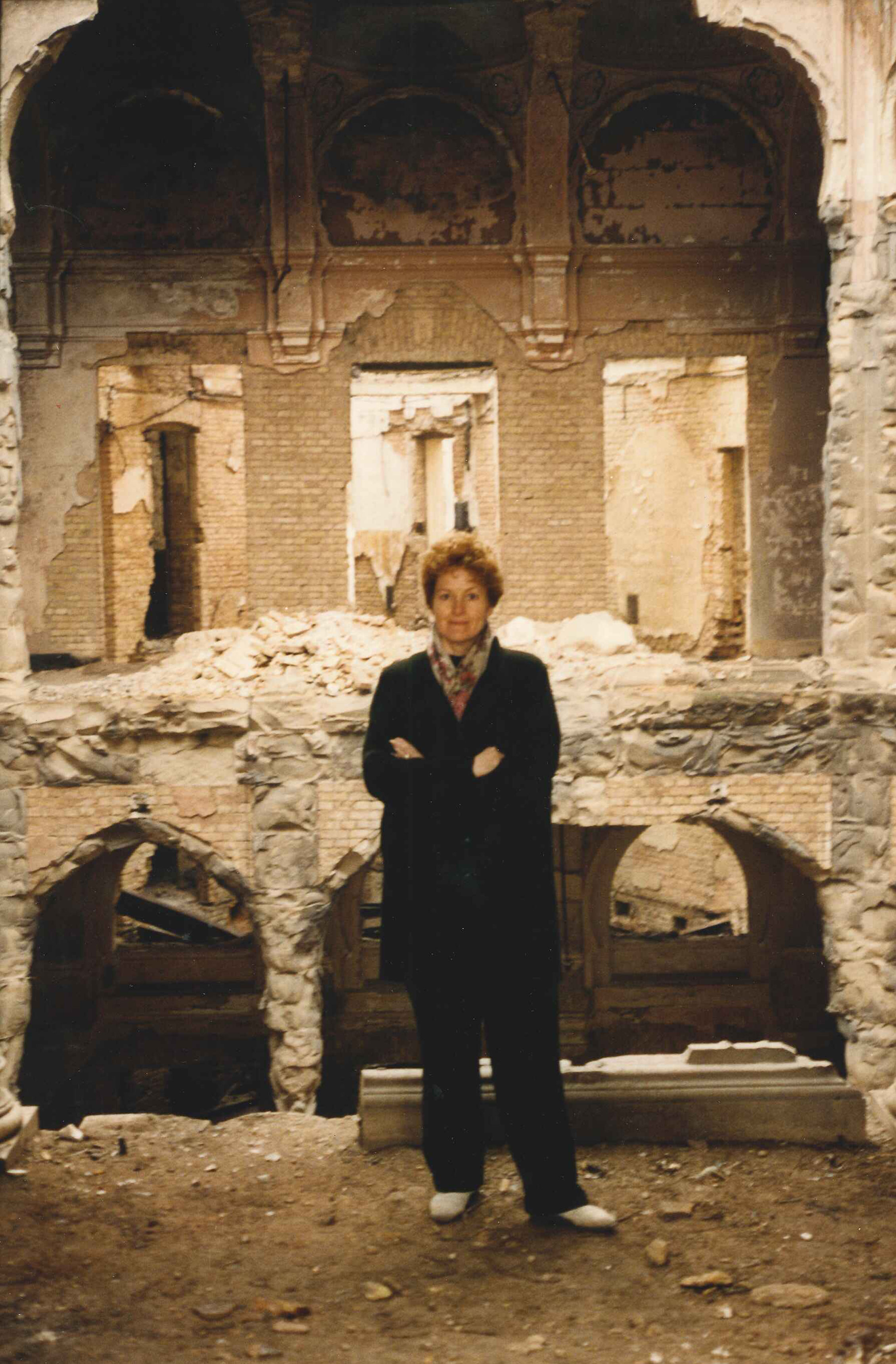 At the bombed National Library of Sarajevo, 1996