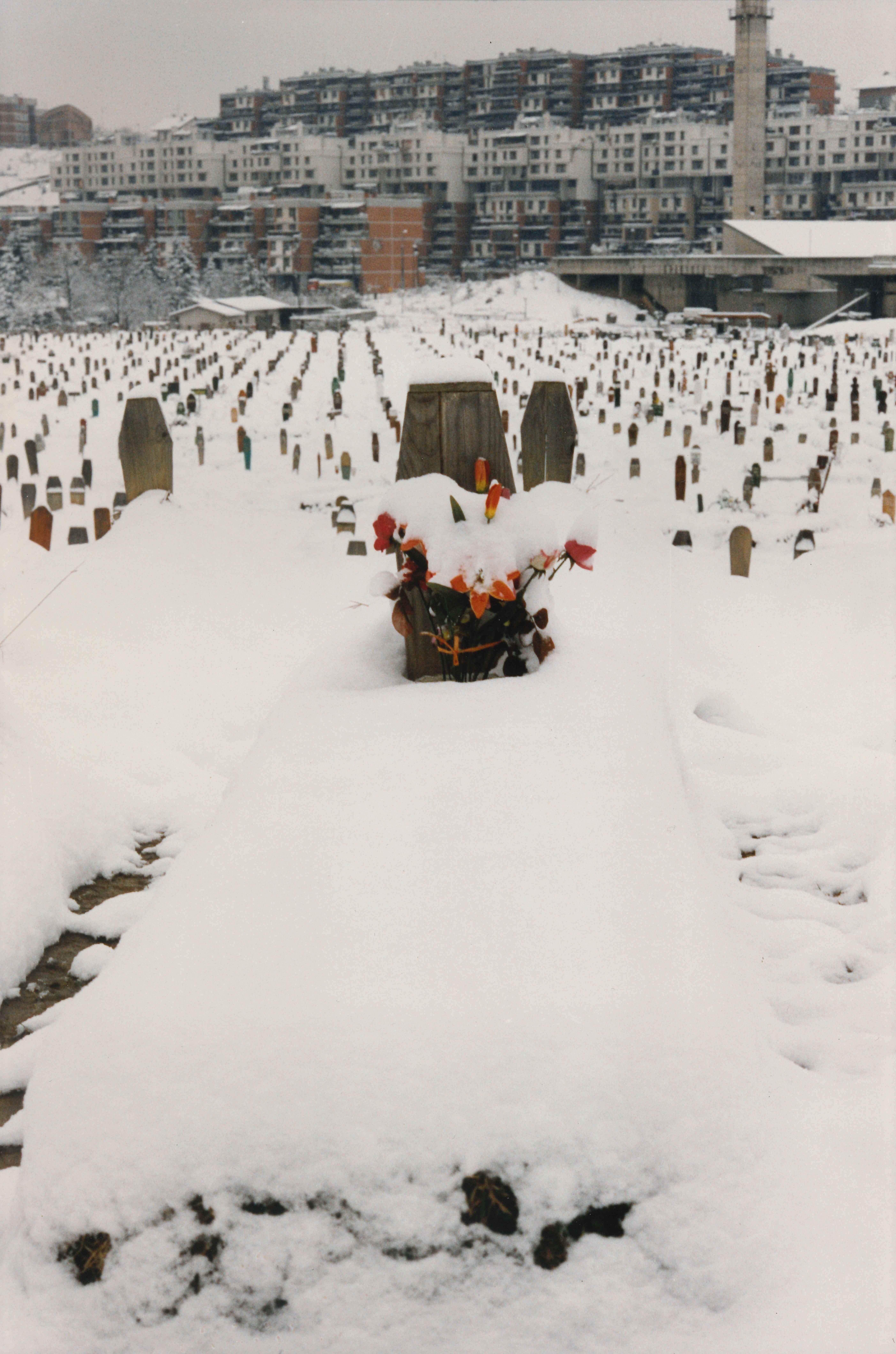 Bosnia graves in the soccer stadium